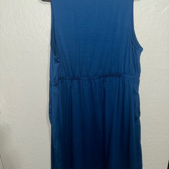Blue Sleeveless Button-Down Dress - Picture 3 of 5